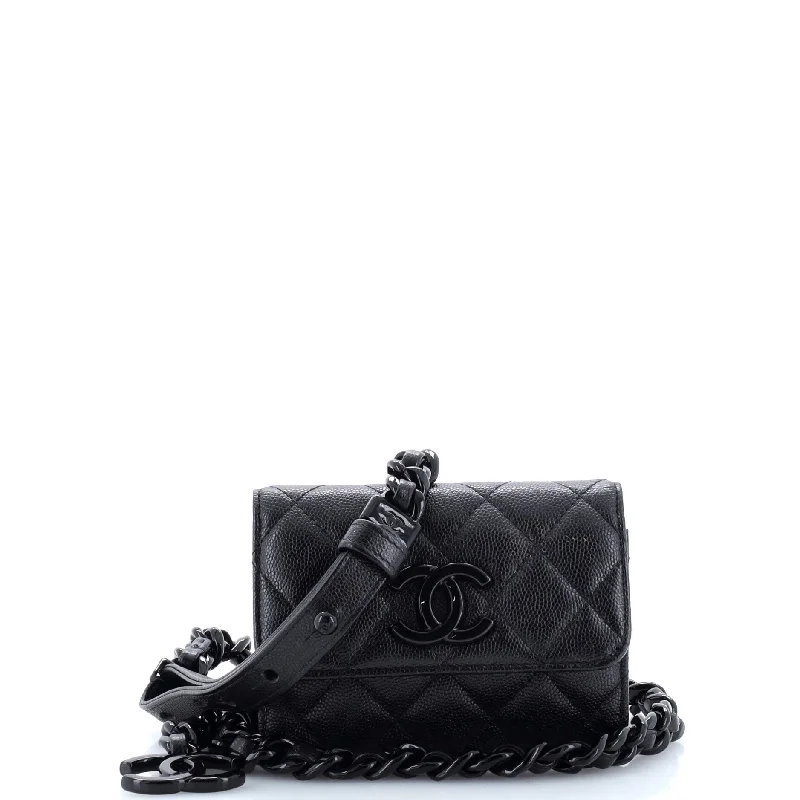 My Everything Flap Card Holder Belt Bag Quilted Caviar