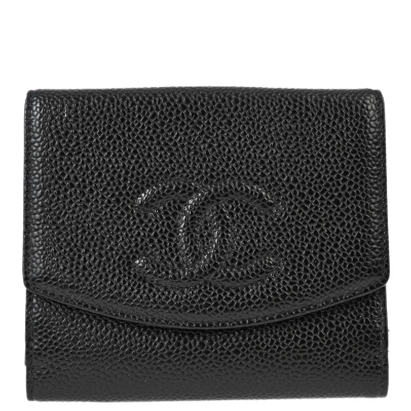 Chanel 2001-2003 Black Caviar Bifold Wallet