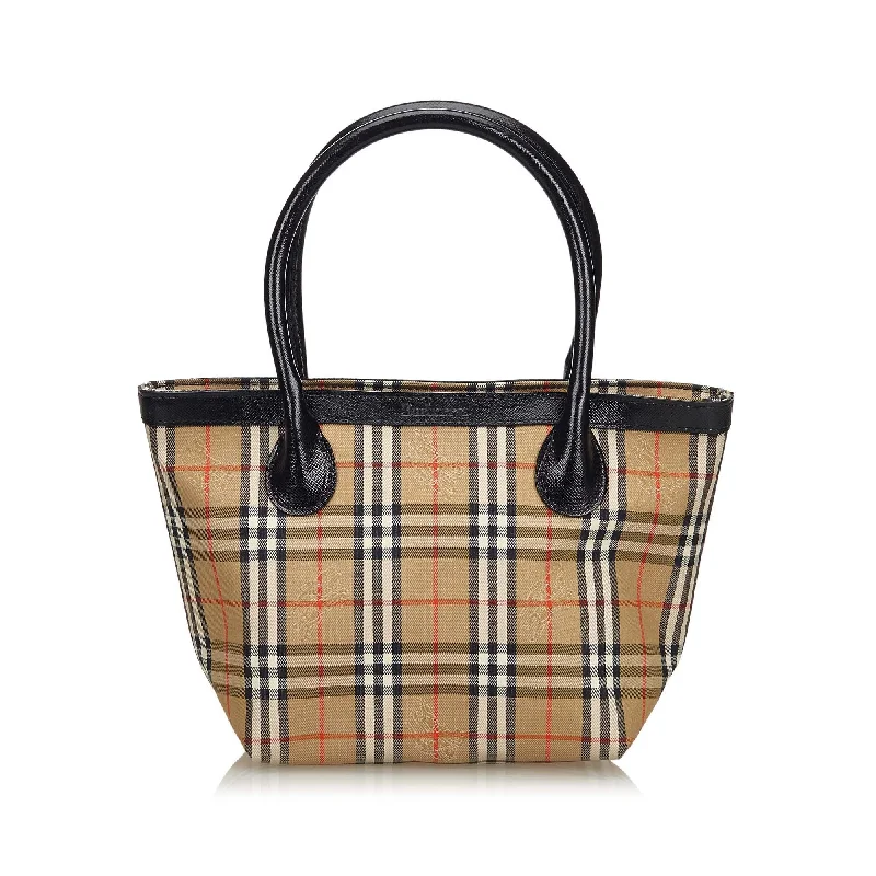 Burberry Brown Haymarket Check Canvas Handbag United Kingdom