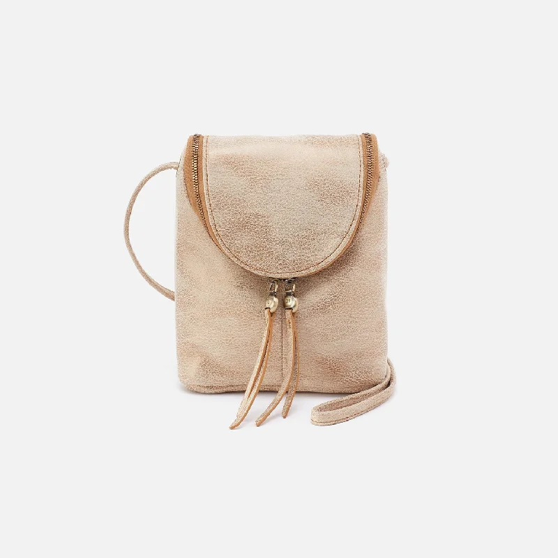 Fern Crossbody In Metallic Leather - Gold Leaf