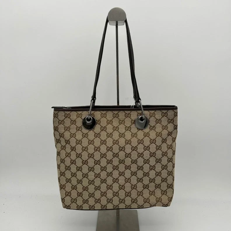 Gucci Canvas GG Monogram Medium Shoulder Bag - Beige Brown