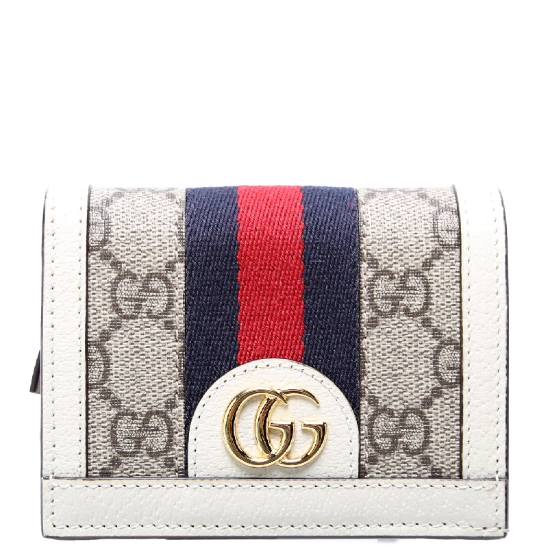 Ophidia GG Card Case Wallet White