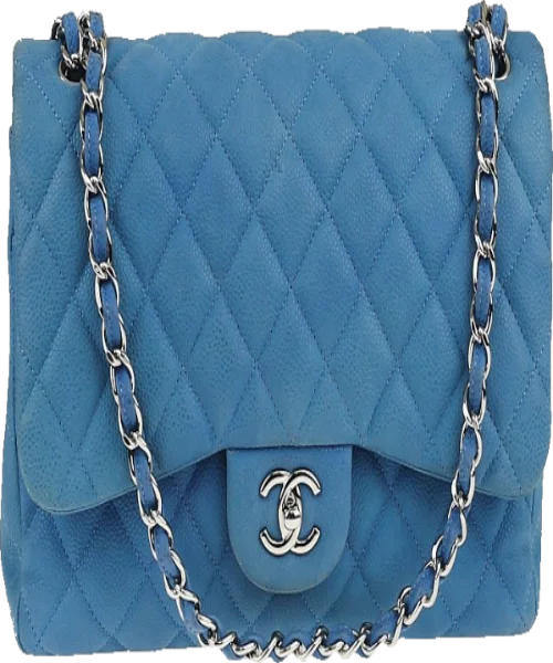 Chanel Classic Clutch With Chain – CWC Lambskin Blue SiLouis Vuittoner-Toned