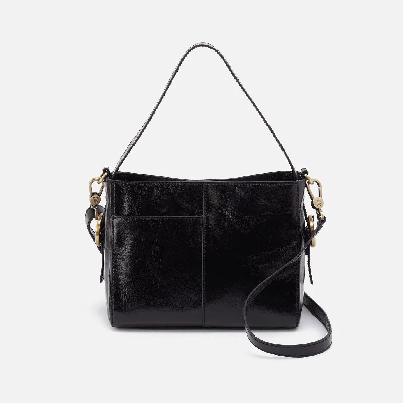 Render Small Crossbody In Polished Leather - Black