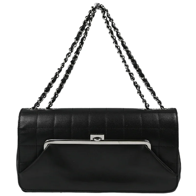 Chanel Black Lambskin Choco Bar Chain Shoulder Bag