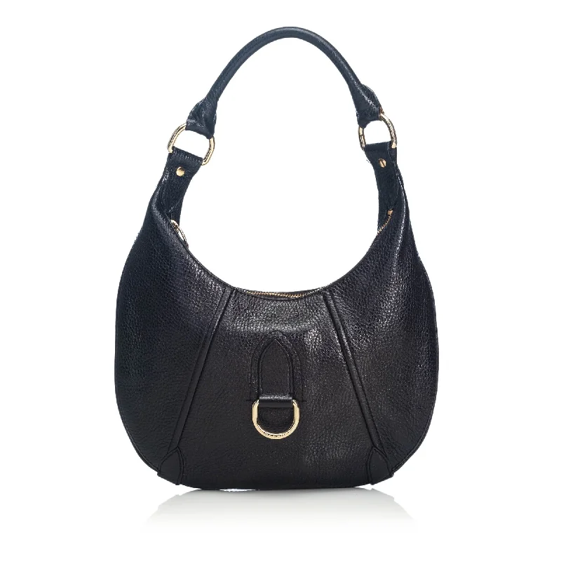 Burberry Black Others Leather Grained Hobo Bag China