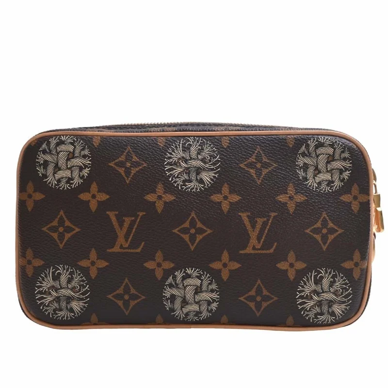 LOUIS VUITTON Christopher Nemeth Collaboration Monogram Pochette Volga Clutch Bag Second M61323 Brown Women's