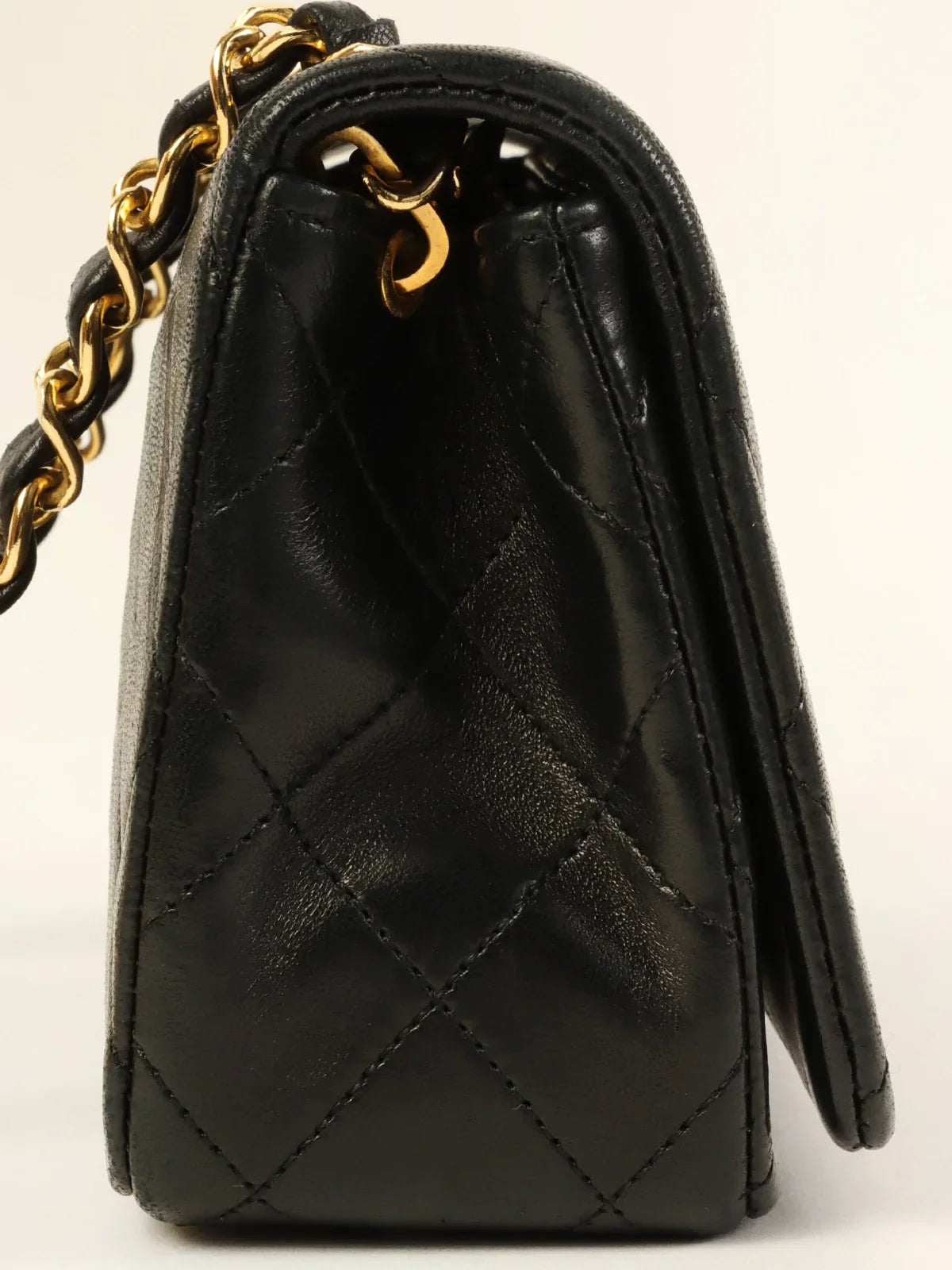 CHANEL Around 1991 Made Full Flap Chain Bag Mini Black