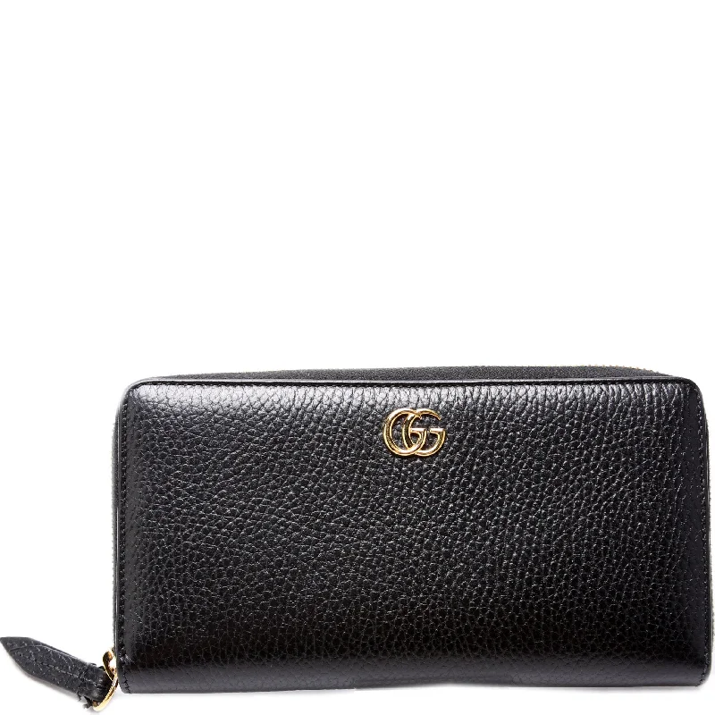 GG Leather Zip Around Wallet