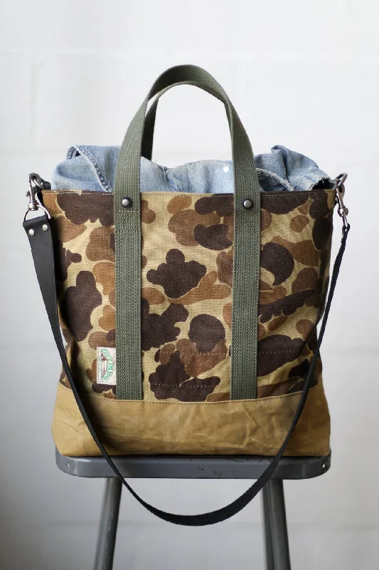 1960's era Salvaged Camo Tote Bag