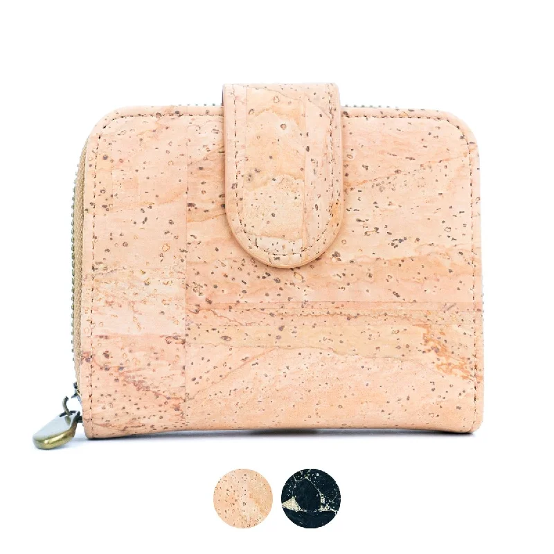 Eco-Chic Cork Women's Wallet in Dual Colors with Vintage Bronze Zipper BAG-2305