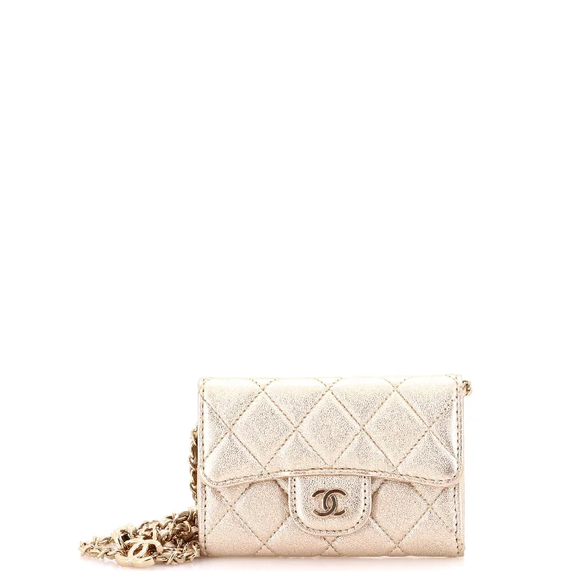 Classic Flap Chain Belt Bag Quilted Lambskin Mini