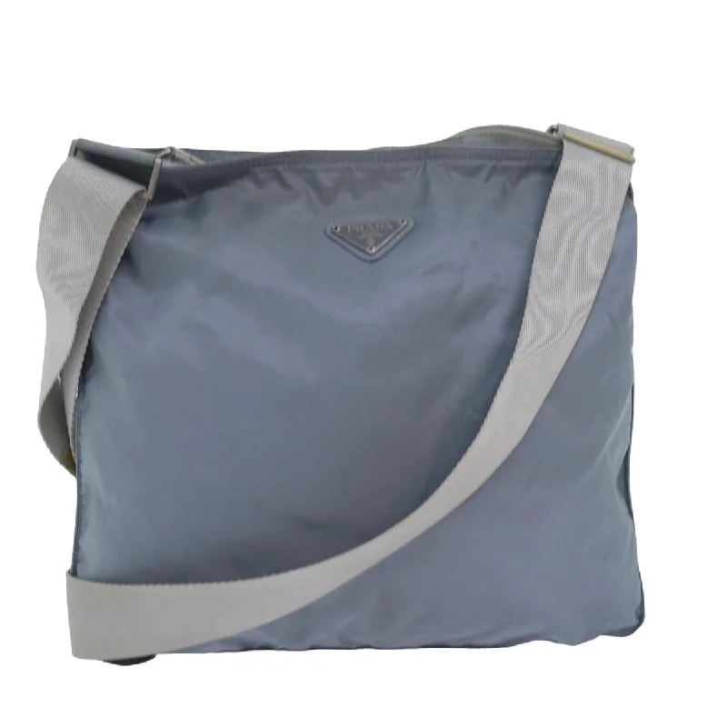 PRADA Shoulder Bag Nylon Light Blue Auth 77634