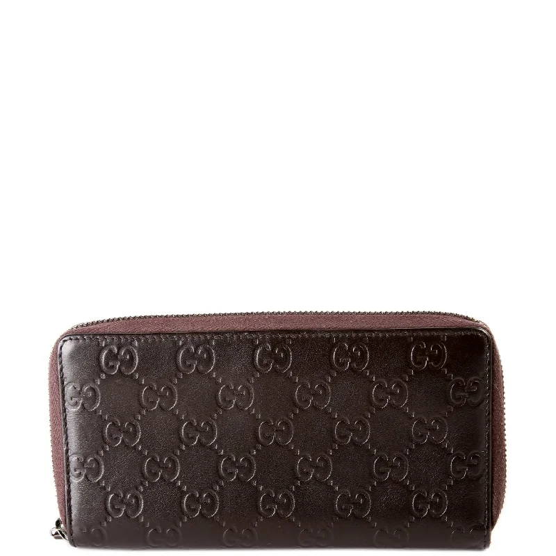 Guccissima Zip Wallet Brown