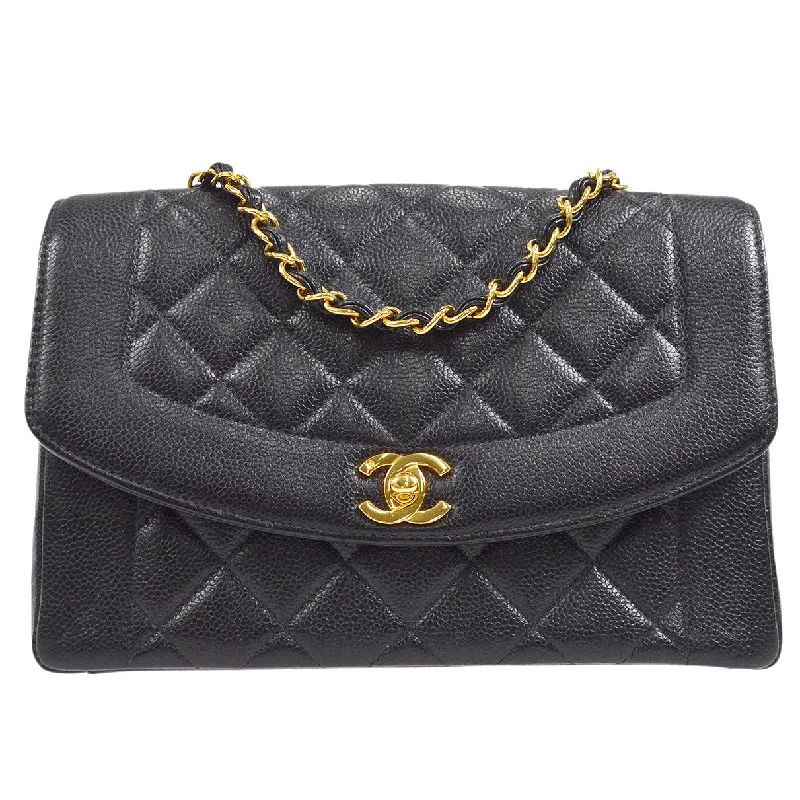 CHANEL 1994-1996 Diana Flap Medium Black Caviar