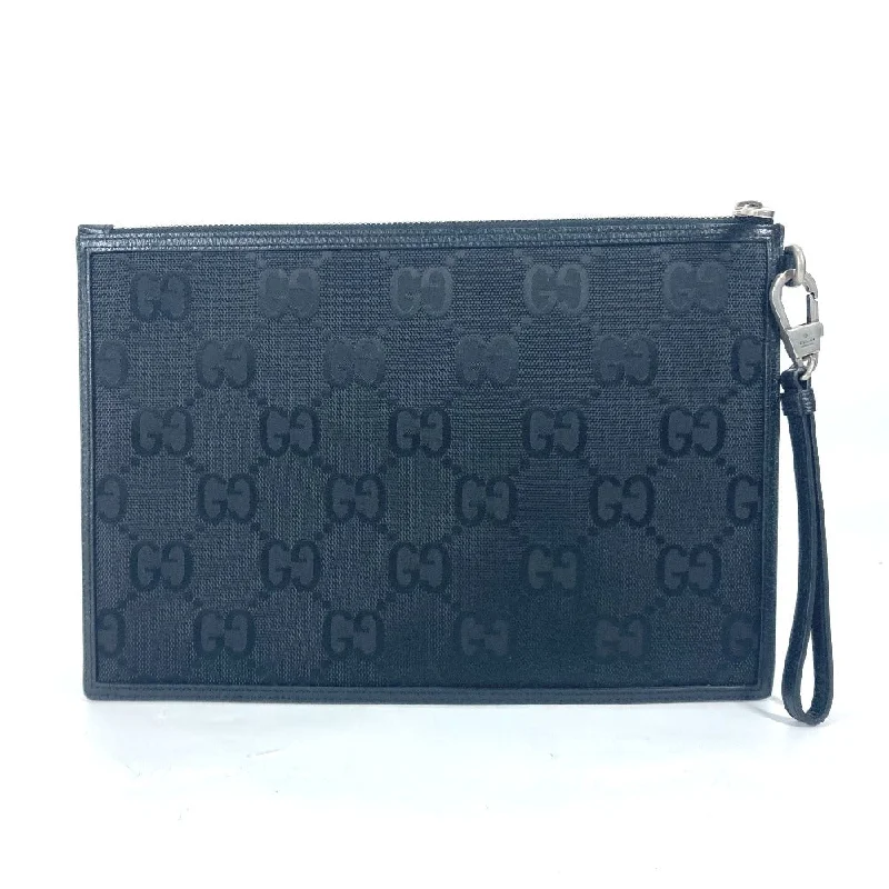 GUCCI Clutch bag 625598 Nylon / leather black GG with strap OFF THE GRID OFF THE GRID mens Used