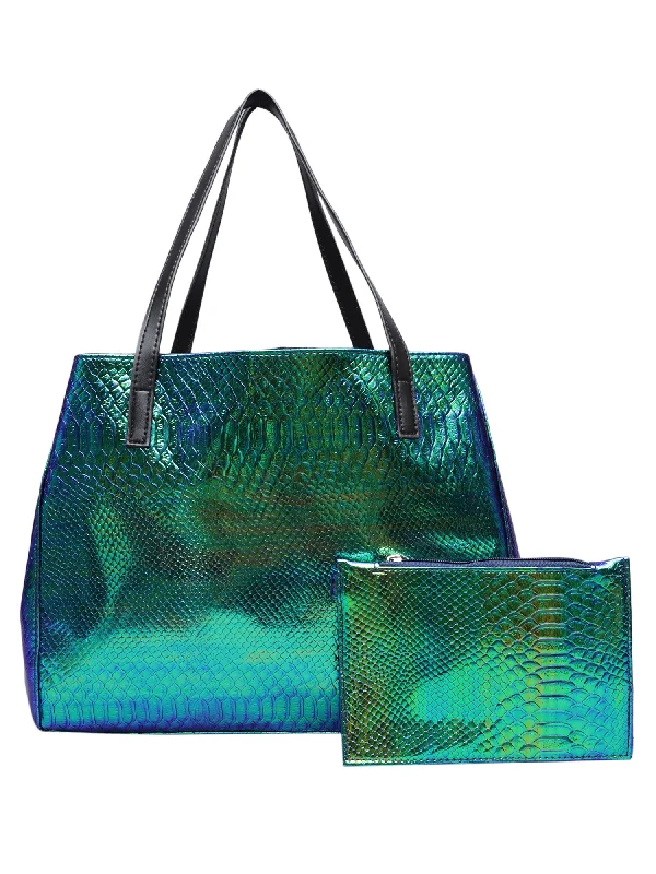 Peacock Holographic Tote Bag