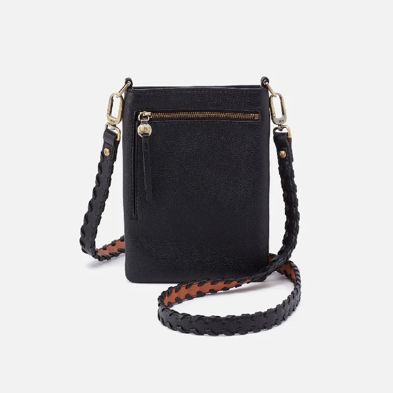 Tyler Phone Crossbody In Pebbled Leather - Black