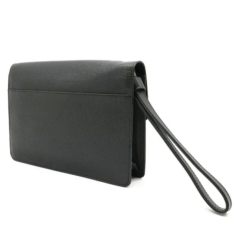 Louis Vuitton Black Leather Selenga clutch bag