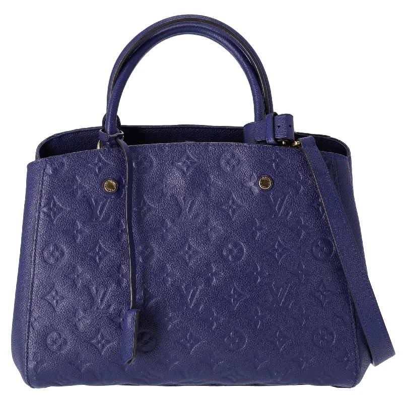 Louis Vuitton Montaigne MM Monogram Empreinte Handbag M41309 Iris Blue