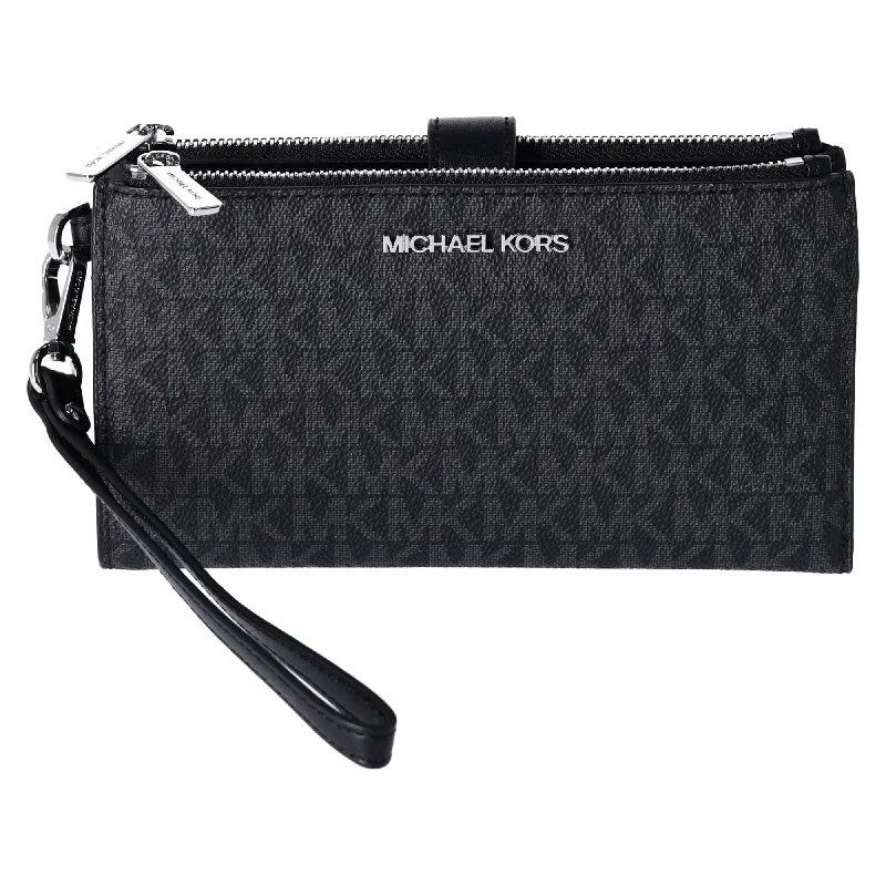 Michael Kors Jet Set Double Zip Wristlet Phone Wallet Black