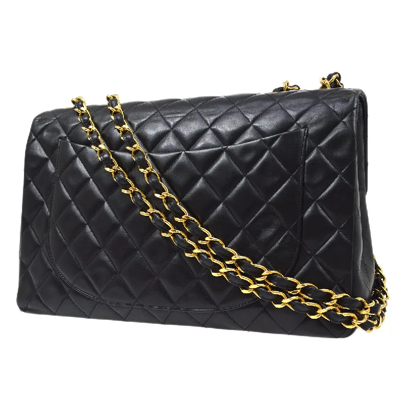 CHANEL 1994-1996 Classic Flap Maxi Black Lambskin 70770