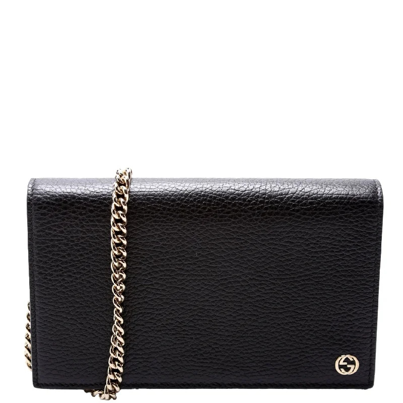 Interlocking GG Chain Wallet Black