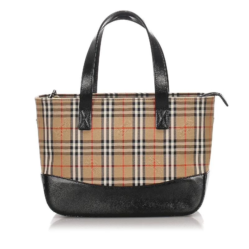 Burberry Brown Haymarket Check Canvas Tote Bag United Kingdom