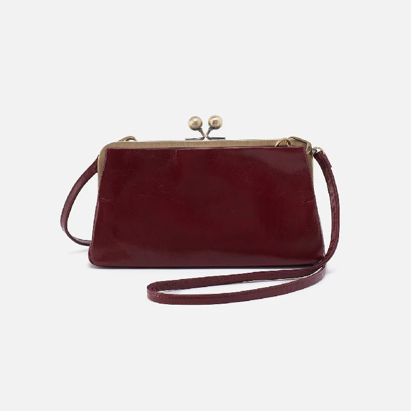 Lauren Frame Crossbody In Polished Leather - Winterberry