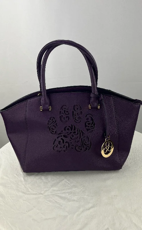 Animal Rescue Site Pawsitively Beautiful Purple Leather Crossbody Handbag