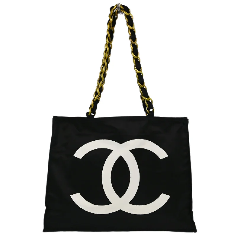 Chanel Black Nylon Shoulder Tote Bag