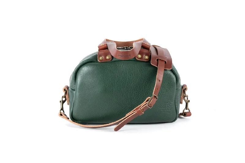 HOFFMAN LEATHER CROSSBODY BAG - FOREST GREEN