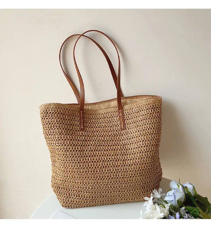 Elena Handbags Straw Woven Tote