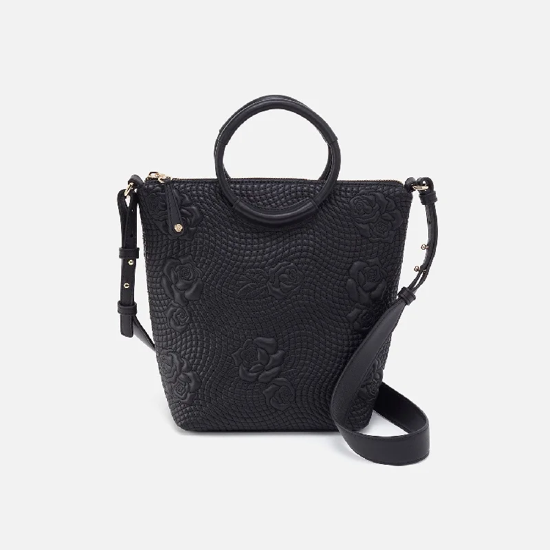 Maggie Crossbody In Smooth Leather - Black Quilted Rose