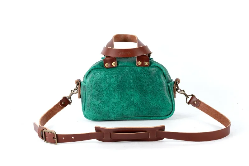 HOFFMAN LEATHER CROSSBODY BAG - MINI - PINE GREEN BISON