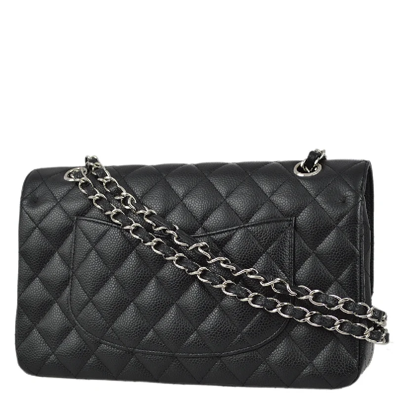 Chanel 2006-2008 Black Caviar Medium Classic Double Flap Bag SHW