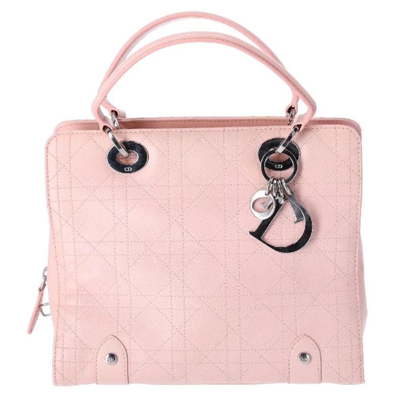 Christian Dior Cannage Stitch Handbag VEA44594 Light Pink Leather