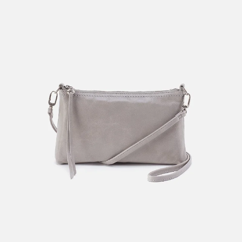 Darcy Crossbody In Polished Leather - Light Grey