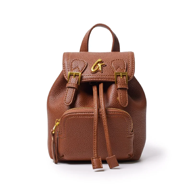 MINI PEBBLE CROSSBODY BACKPACK - BROWN