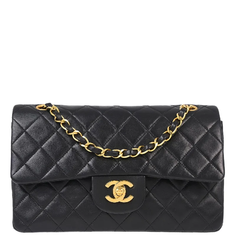 Chanel Black Lambskin Small Classic Double Flap Shoulder Bag