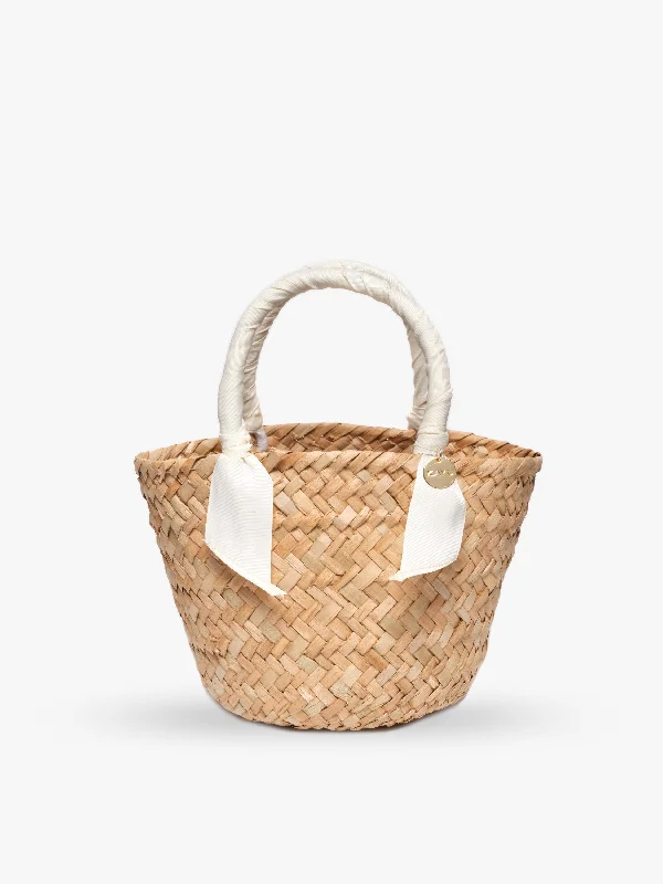 Mini Rosie Ribbon Straw Tote