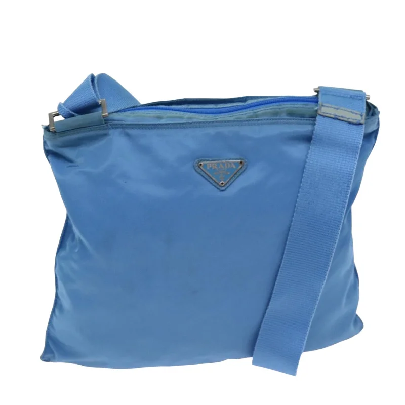 PRADA Shoulder Bag Nylon Light Blue Auth 75330