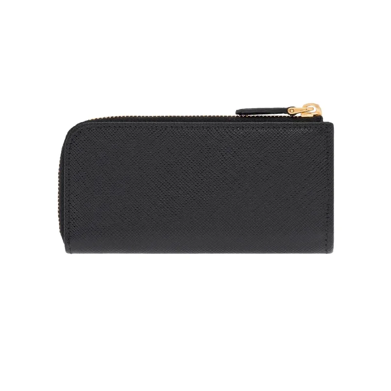 Prada Black Saffiano Leather Key Holder Pouch Wallet