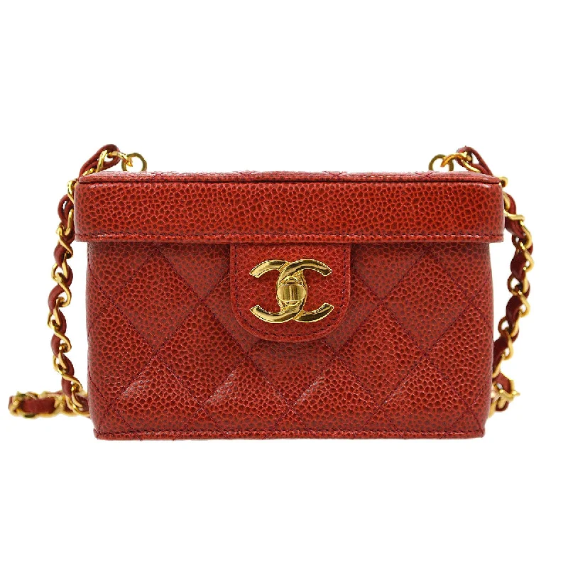 CHANEL * 1991-1994 Shoulder Bag Micro Red Caviar