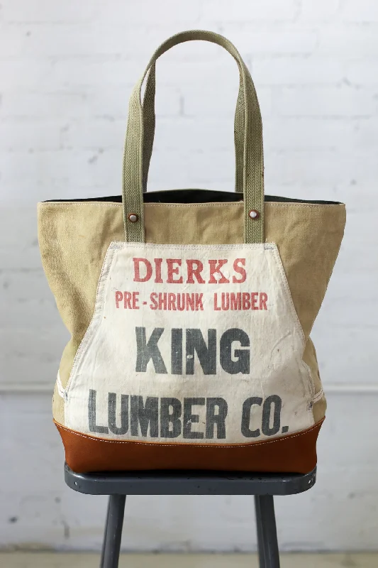 WWII era Salvaged Canvas and Lumber Apron Tote Bag