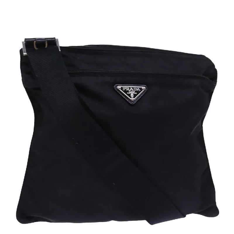 PRADA Shoulder Bag Nylon Black Auth ep4575