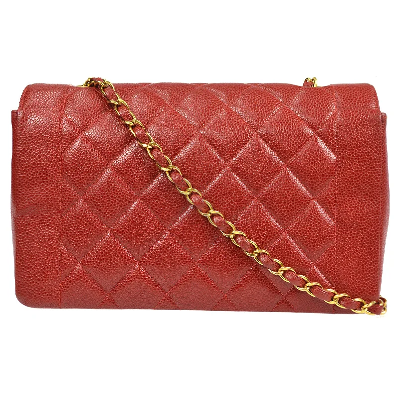 Chanel 1994-1996 Red Caviar Medium Diana Flap Bag