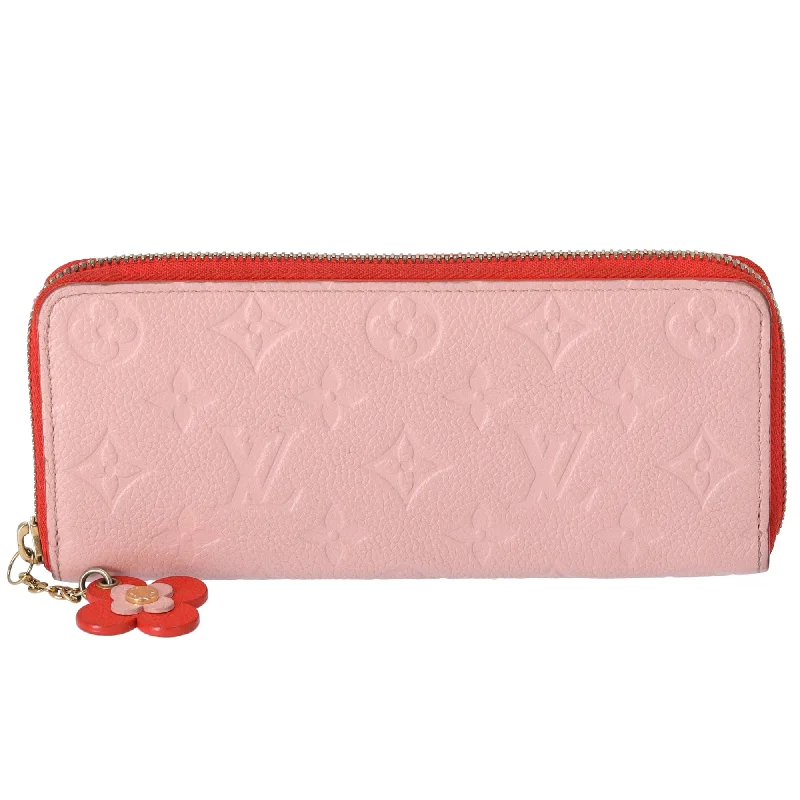 Louis Vuitton Clemence Monogram Empreinte Long Wallet M64161 Rose Poudre Flower