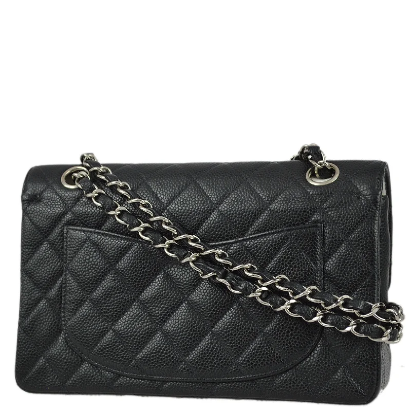 Chanel 2000-2001 Black Caviar Small Classic Double Flap Bag SHW