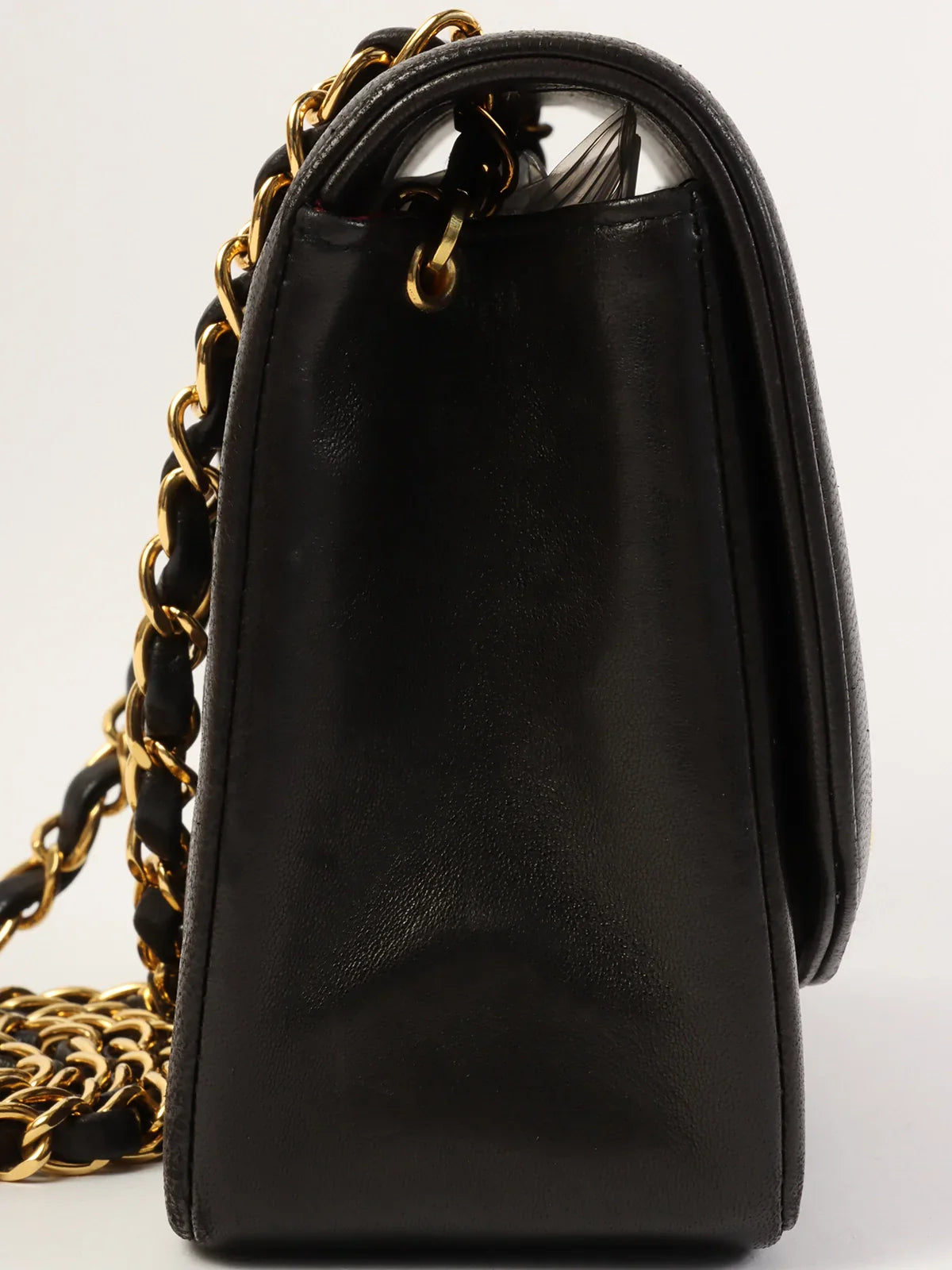 CHANEL Around 1992 Made Diana Flap Chain Bag 22Cm Black